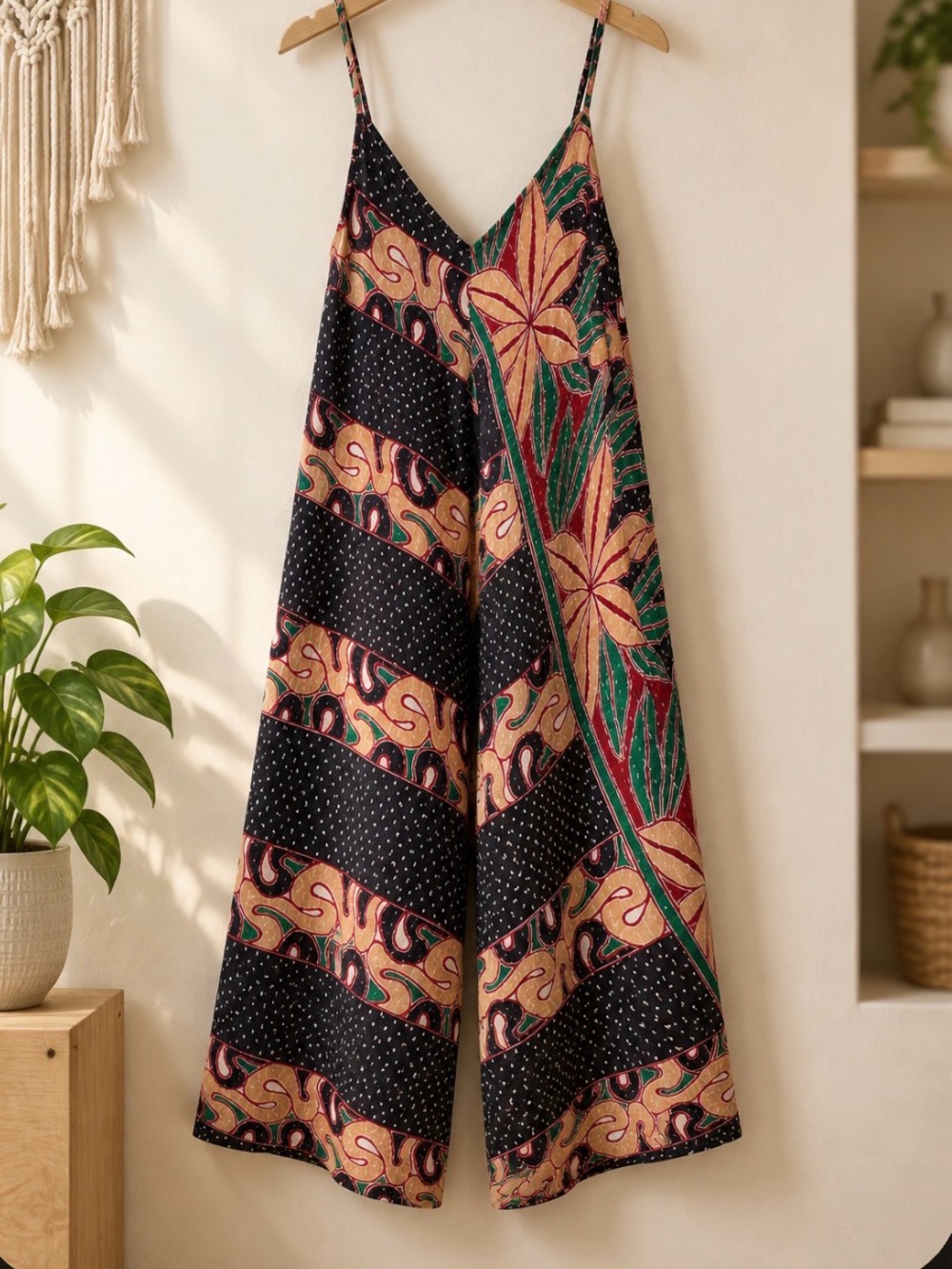 Vintage Kantha Reversible Handmade Wide Leg Boho Palazzo Pants / Jumpsuit Sz OS